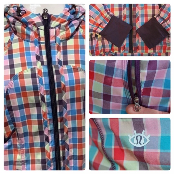 UBER RARE!🍒 LULULEMON SEAWHEEZE 2014 Special Edit Pass Me Plaid Jacket Sz.6,8 - Picture 9 of 15